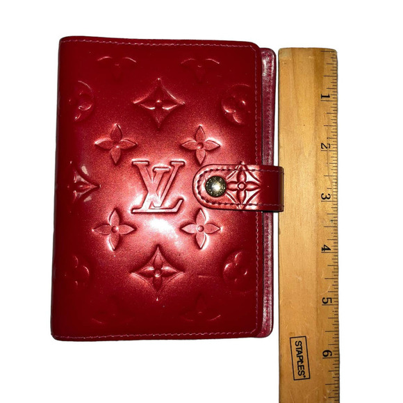 Louis Vuitton Red Vernis Leather Small Ring Agenda Cover - Picture 9 of 16